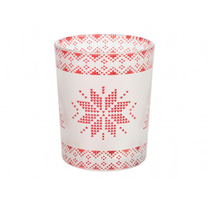 Yankee Candle Red Nordic Frosted Glass - svícen na votivní a čajovou svíčku